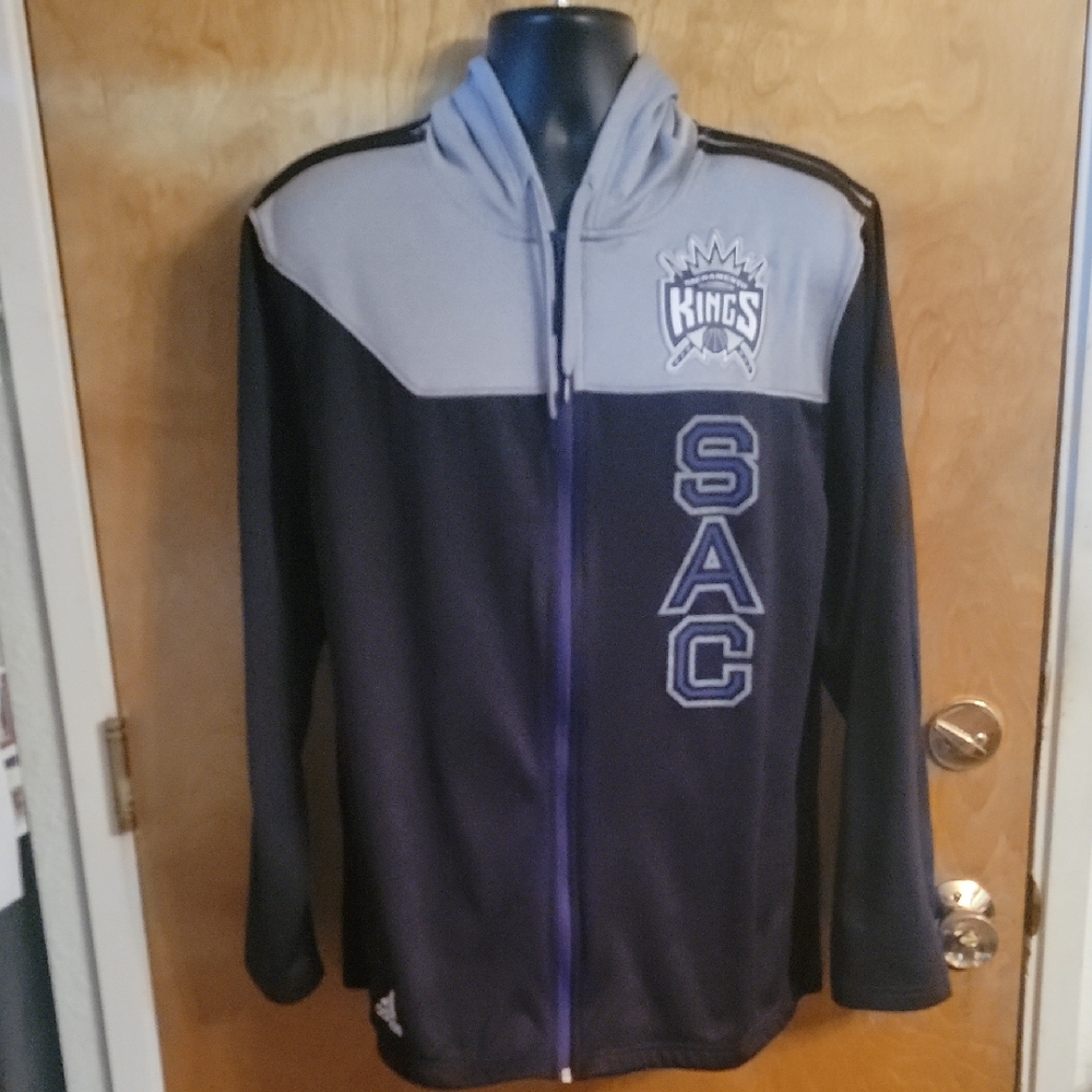 Sacramento Kings Black and Gray Zip-Up Hoodie